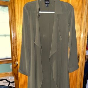 Long olive cardigan